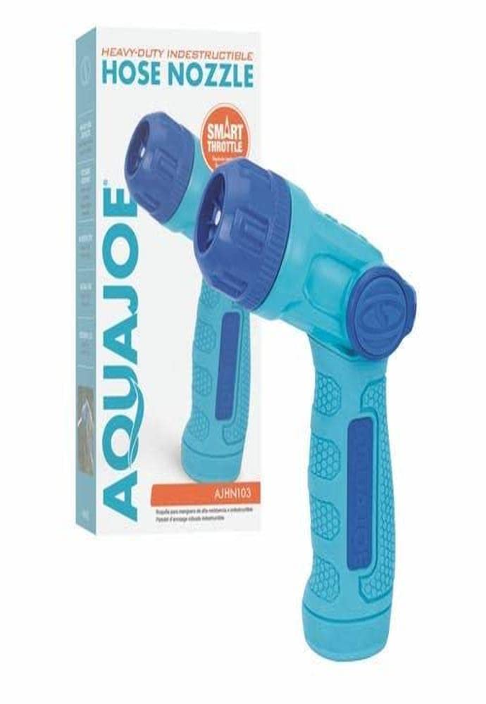 Restored Aqua Joe AJHN103 Multi Function Adjustable Hose Nozzle | Smart Throttle (Refurbished)