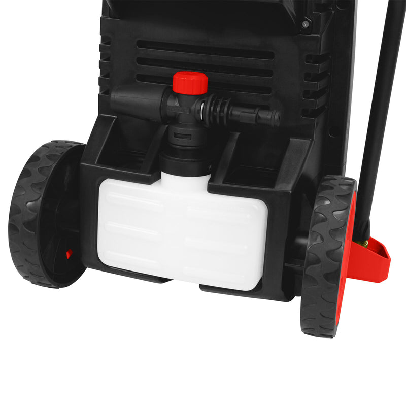 Restored Sun Joe SPX2596-RED Electric Pressure Washer | W/ 34oz Foamer, Splashguard, & 3 Spray nozzles | 2100 PSI MAX* | 1.8 GPM MAX* (Red) Refurbished