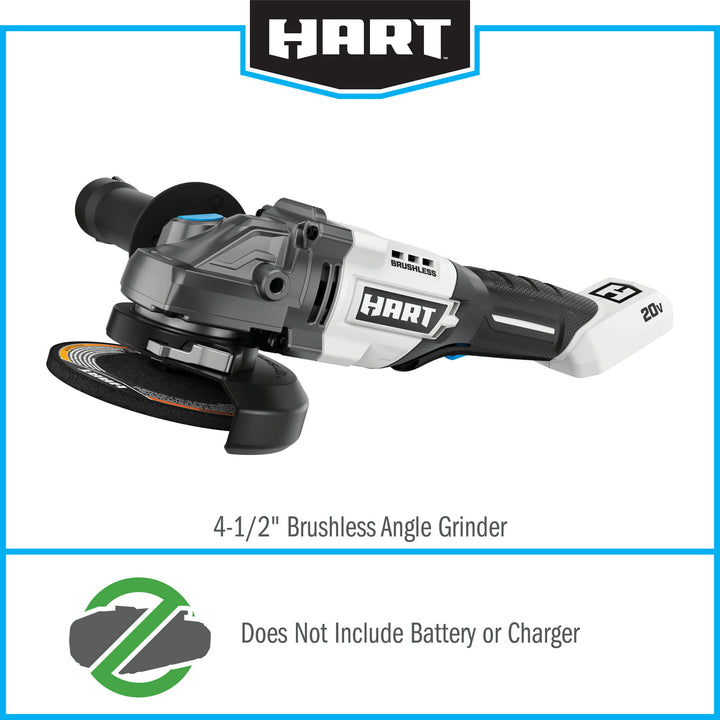 (Restored) HART 20-Volt Brushless 4-1/2-Inch Angle Grinder/Cutoff Tool (Battery Not Included) (Refurbished)