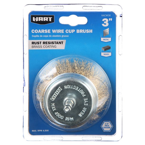 Restored Scratch and Dent HART 3-inch Coarse Wire Cup Brush (Refurbished)