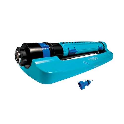 Restored Scratch and Dent Aqua Joe SJI-TLS18 Turbo Oscillating Lawn Sprinkler | 3-Way Oscillation | Range/Width/Flow Control | 4500 sq ft Max Coverage (Refurbished)