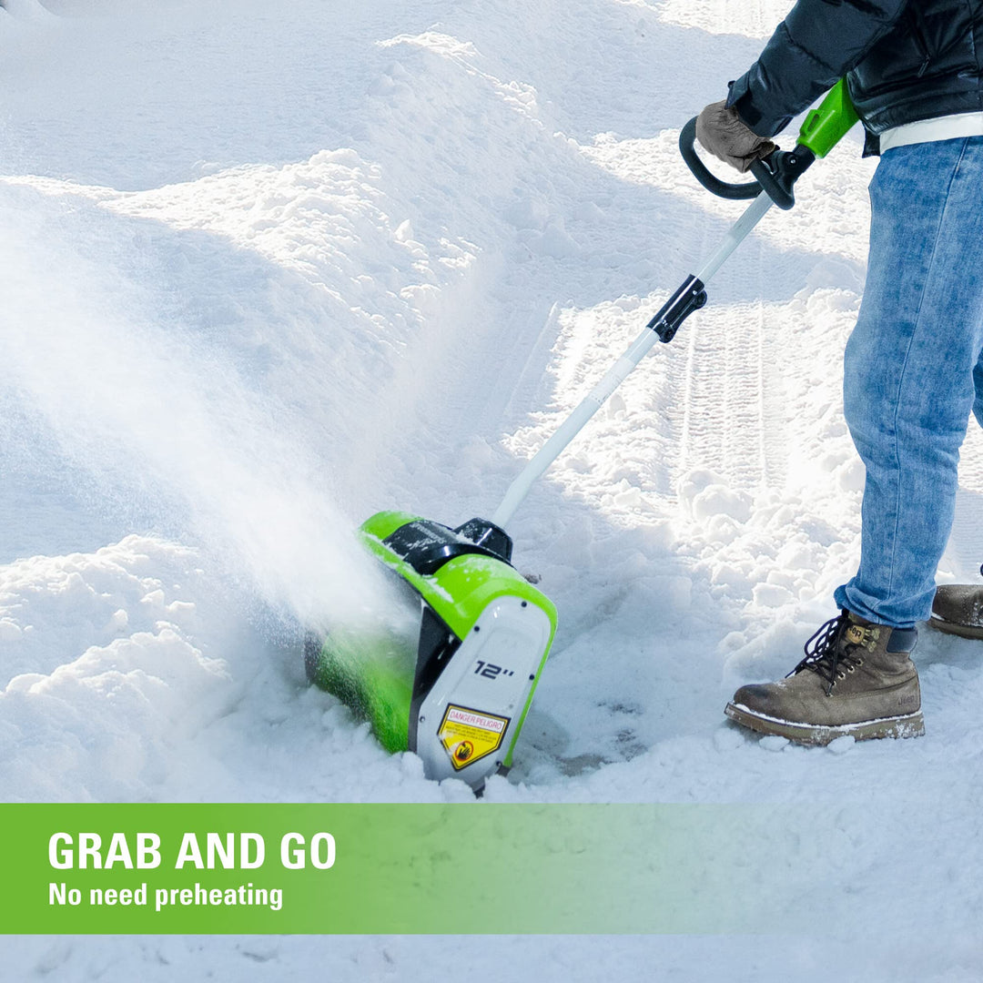 Restored Greenworks 40V 12” Cordless Snow Shovel, 4.0Ah Battery and Charger Included (Refurbished)