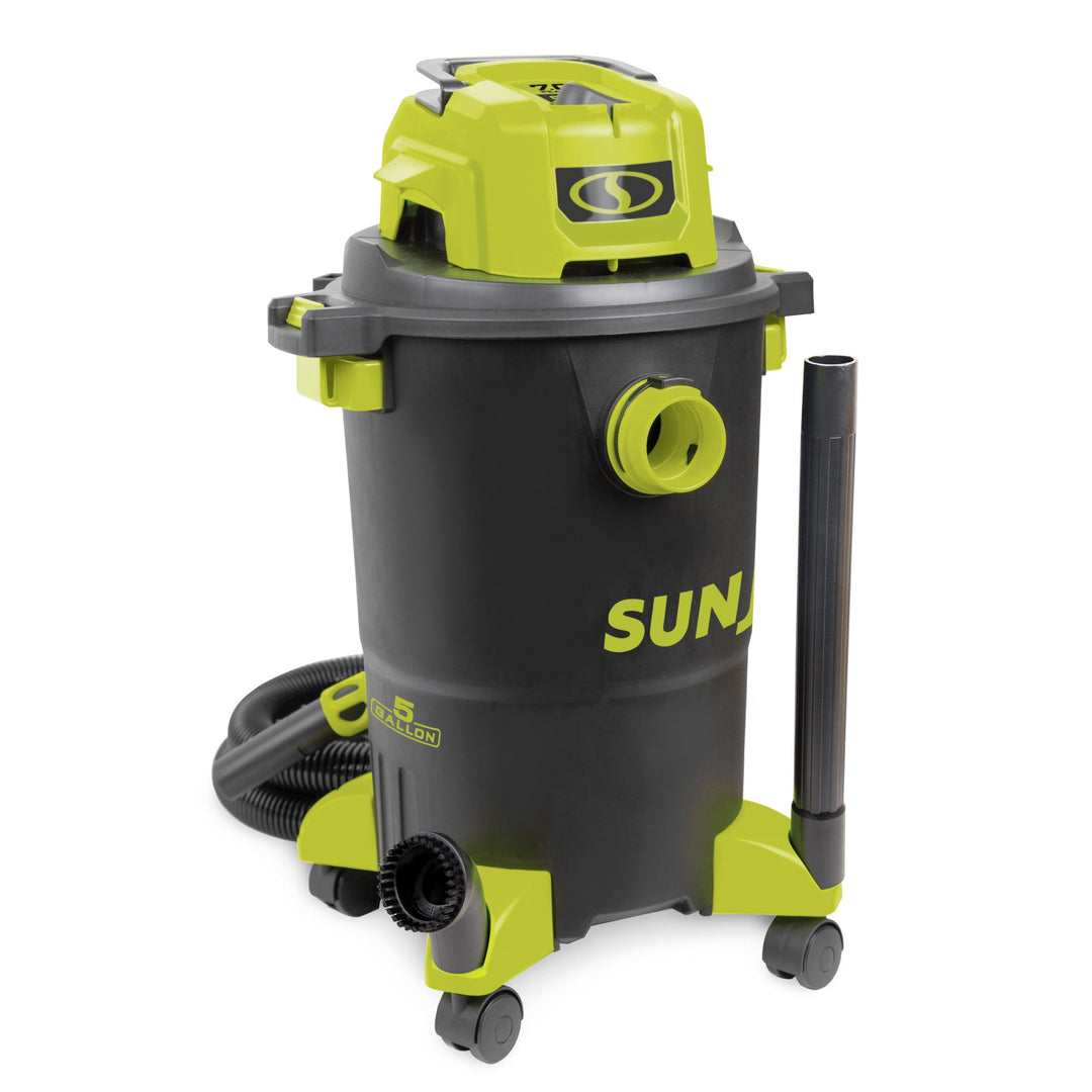 Restored Sun Joe SWD5000 HEPA Filtration Wet/Dry Shop Vacuum w/ Cleaning Attachments | 5-Gal | 1200-Watt | 7.0 Peak HP | For Home, Workshops, Pet hair & Auto Use (Refurbished)