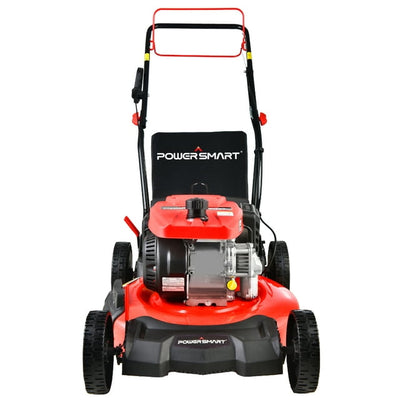 Restored Scratch and Dent PowerSmart DB2194SH, 209CC engine, 21", 3-in-1 Gas Self Propelled Lawn Mower with 8" Rear Wheel, Rear Bag, Side Discharge & Mulching (Refurbished)