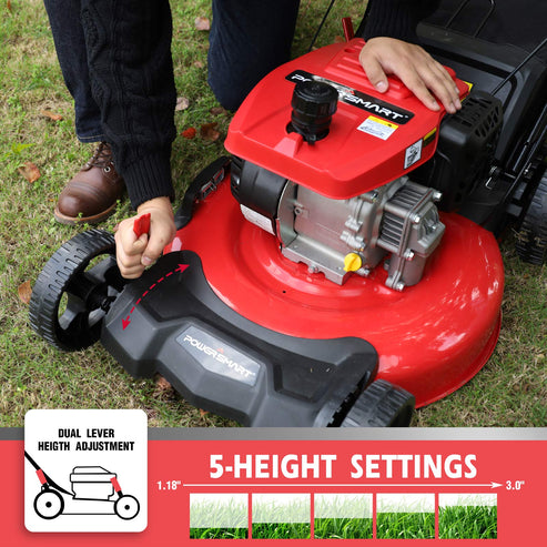 Restored PowerSmart 21'' 209cc Gas Push Lawn Mower Red DB2194PH (Refurbished)