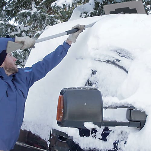 Restored Snow Joe SJBLZD-JMB-GRY2 Jumbo Telescoping Snow Broom + Ice Scraper | 2-Pack | Gray (Refurbished)