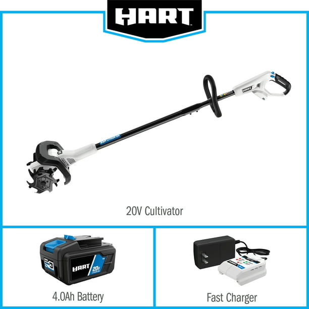 Restored Scratch and Dent HART 20-Volt Cordless Cultivator / Tiller (1) 4.0Ah Lithium-Ion Battery (Refurbished)