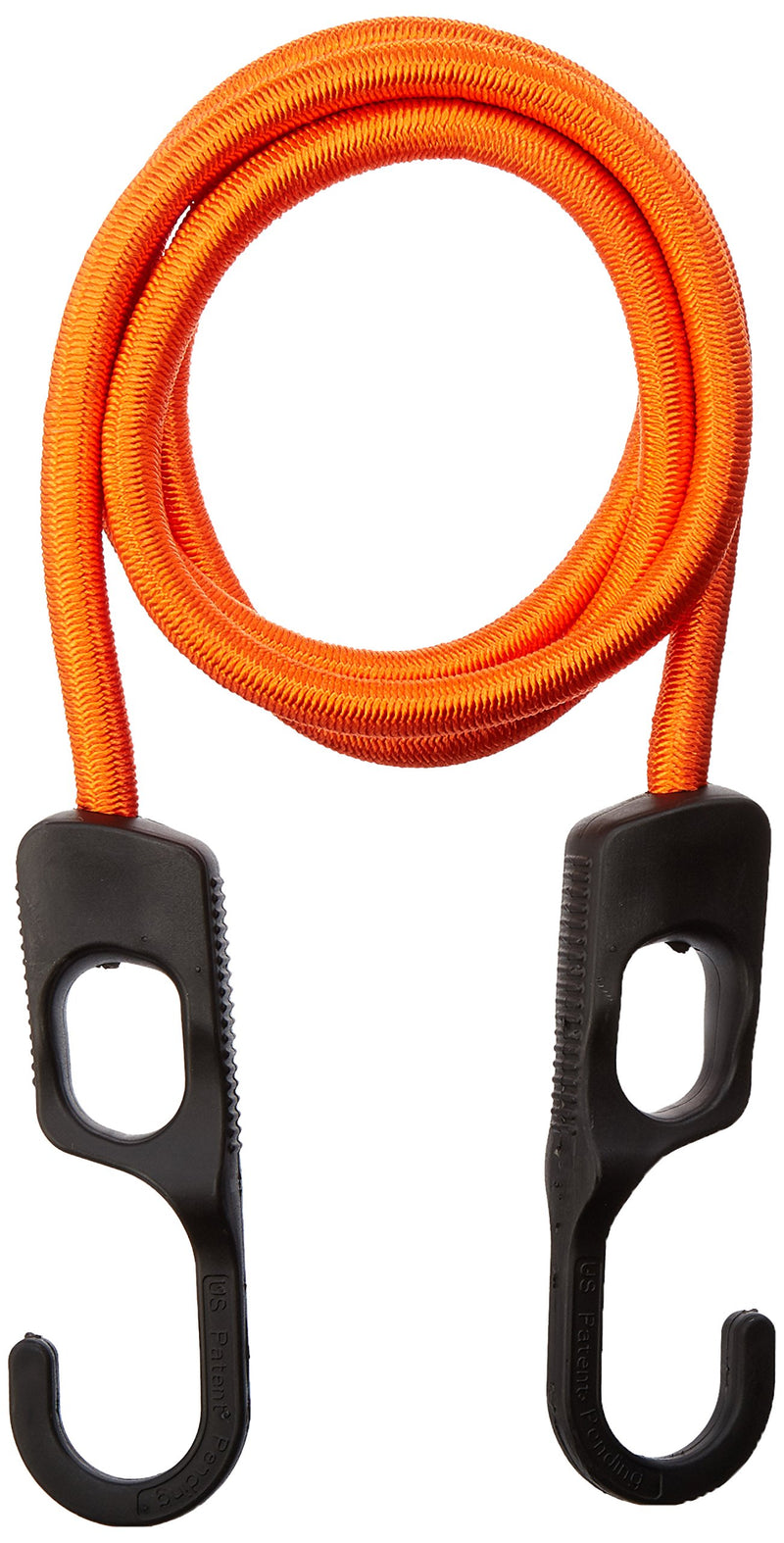 ProSource 0336917 Braided Heavy Duty Bungee Cord, 9 mm Dia x 48 in L, Plastic Hook, Hook End, Orange