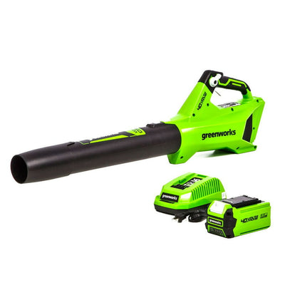 Restored Greenworks 40V (120 MPH / 450 CFM) Axial Blower, 2.5Ah Battery and Charger (Refurbished)