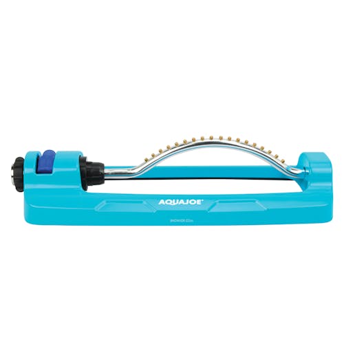 Restored Aqua Joe AJ-OMS18-BRS Indestructible Metal Base Oscillating Sprinkler | Customizable Coverage | 4295 Sq. Ft. Max Coverage (Refurbished)