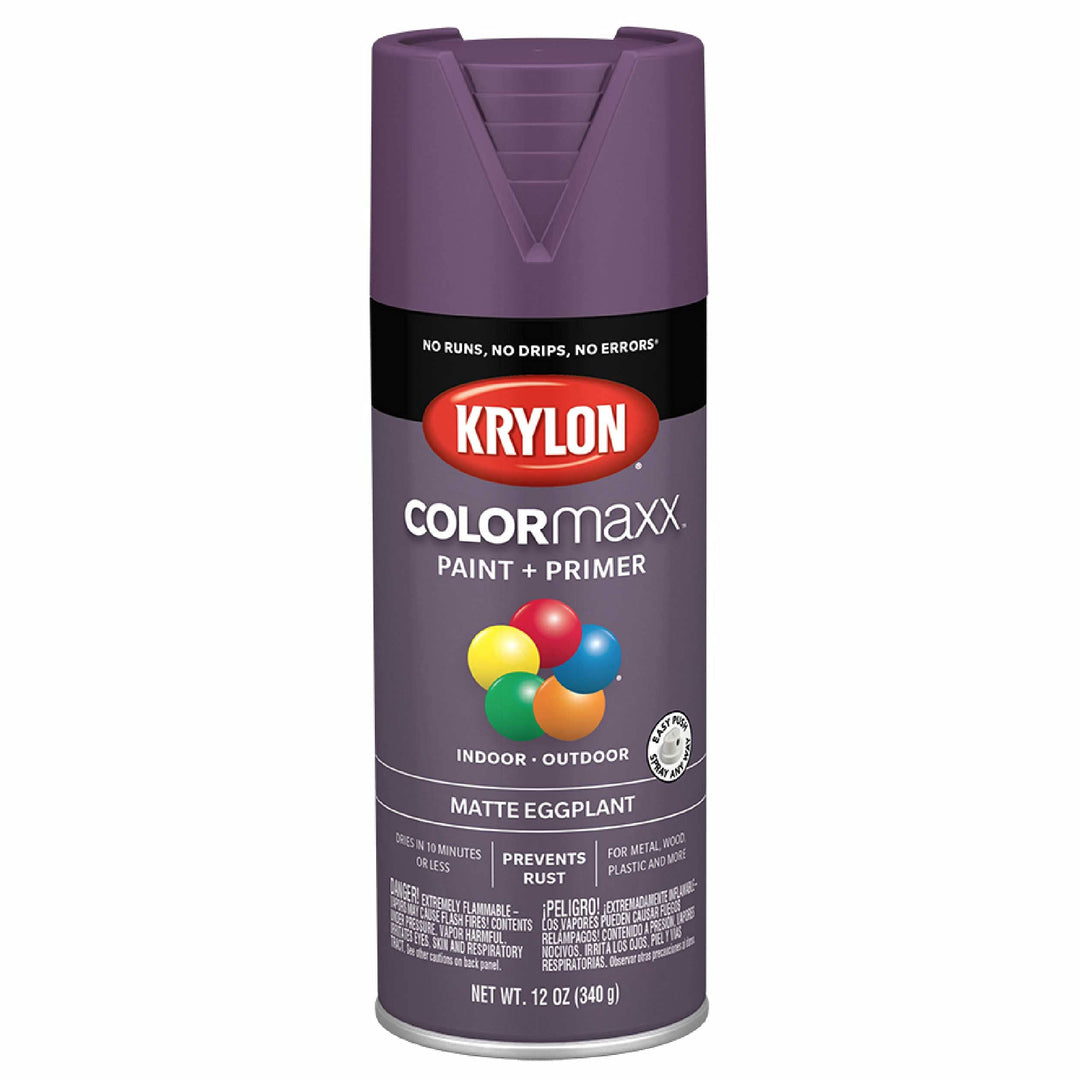 Krylon K05594007 Colormaxx Spray-Paints, 12 Ounce (Pack of 1), Eggplant