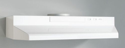 Broan-NuTone F403011 Insert with Light, Exhaust Fan for Under Cabinet Two-Speed Four-Way Convertible Range Hood, 30-Inch, White on White