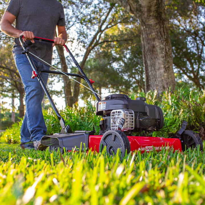 Restored Hyper Tough 20-inch 125cc Gas Push Mower with Briggs & Stratton Engine (Assembly Details: 46.9 lbs; 22.10-inch Height) [Local Pickup Only] (Refurbished)