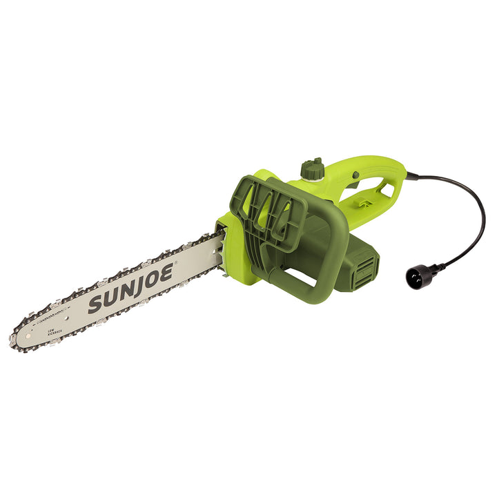 Restored Sun Joe SWJ599E Tree Limb Master Electric Handheld Chainsaw | 14-Inch | 9-Amp | Low-Kickback (Refurbished)