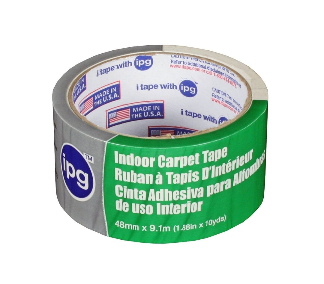 2 Pack - IPG Double-Sided Indoor Carpet Tape, 1.88" x 10 yd Each (2 Rolls)