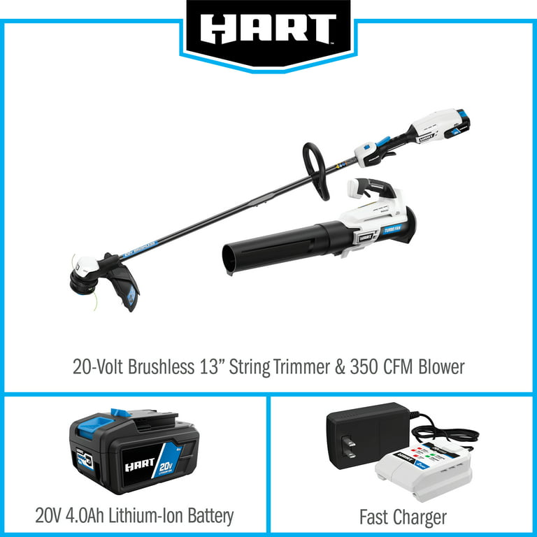 Restored HART 20-Volt 13-Inch Brushless Combo Kit (1) 4.0 Ah Lithium-Ion Battery (Refurbished)