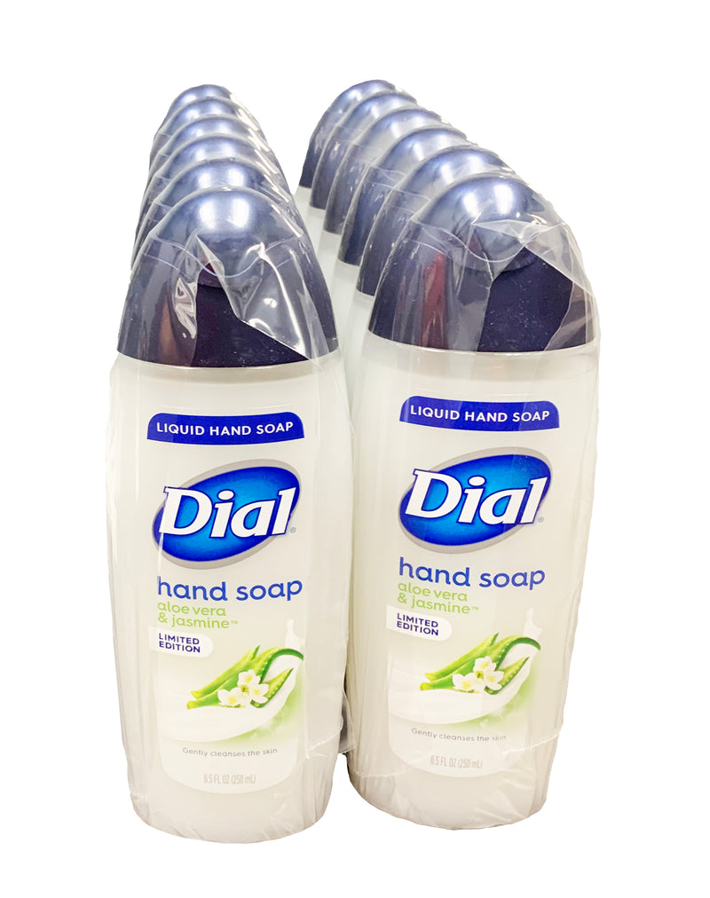 12 Pack Dial Liquid Hand Soap in Aloe Vera and Jasmine 8.5 Fl Oz [Limited Edition]