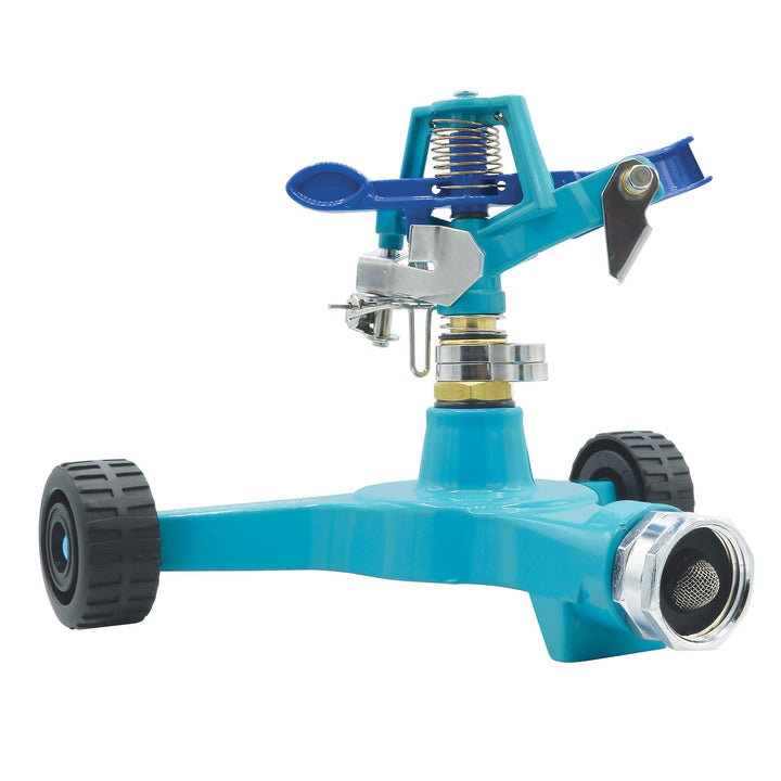 Restored Aqua Joe AJ-IS6WB Indestructible Series Metal Impulse Sprinkler w/Wheeled 6-Inch Base (Refurbished)