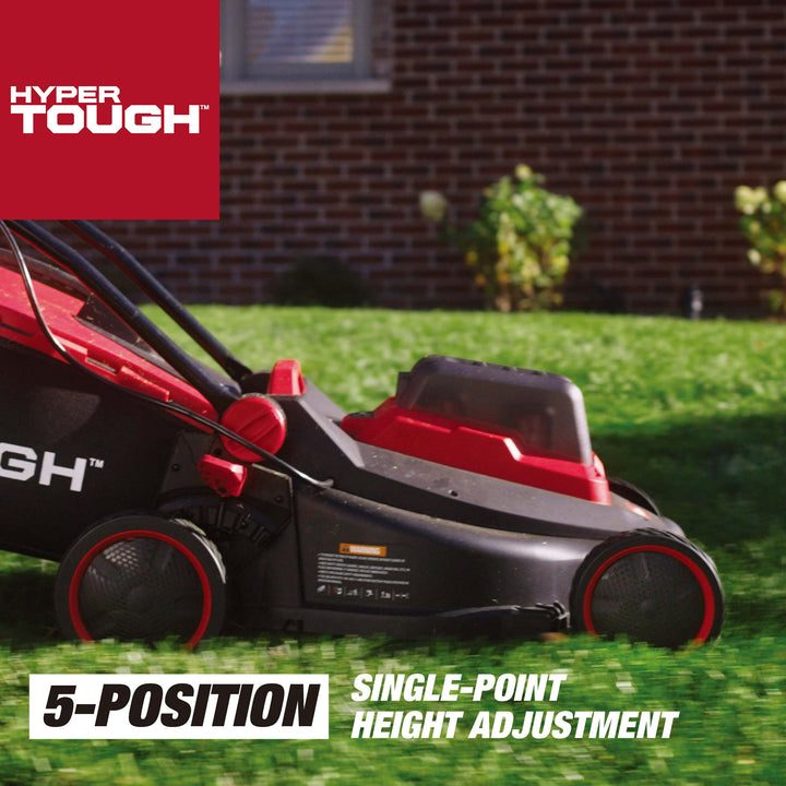 Restored Hyper Tough 40V 18-inch Battery Powered Brushless Push Mower Kit, HT13-401-003-01 (Refurbished)