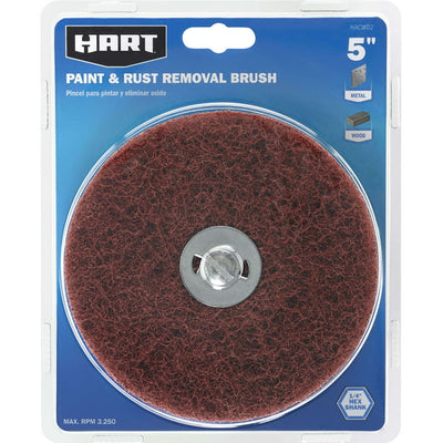 Restored HART 5-inch Abrasive Wheels & Discs Paint and Rust Removal Brush (Refurbished)
