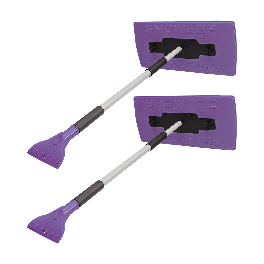 Restored Snow Joe SJBLZD-JMB-PRP2 2-Pack Jumbo Telescoping Snow Broom + Ice Scraper, Purple (Refurbished)