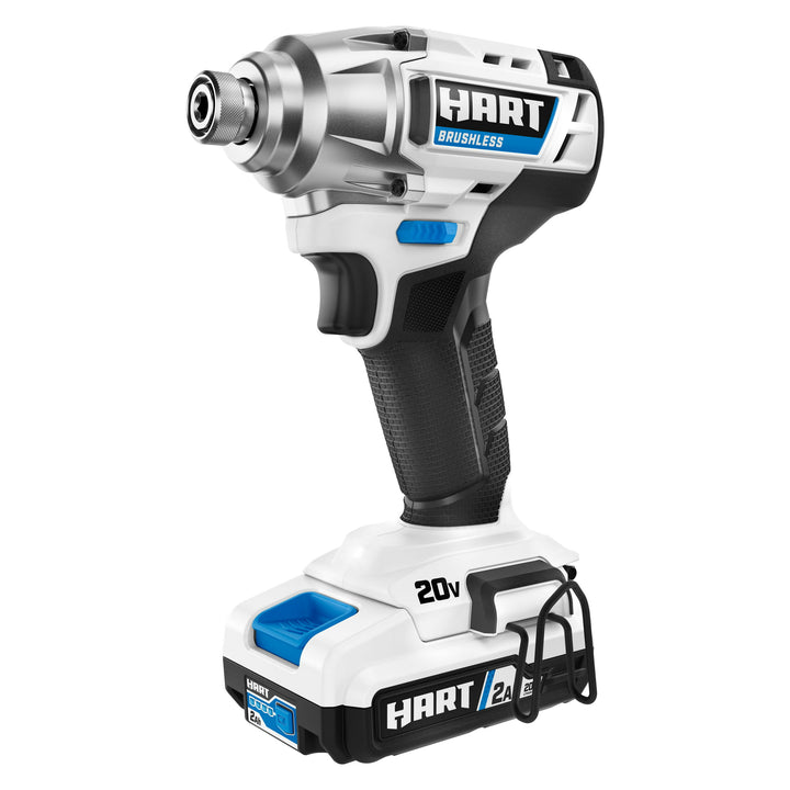 Restored Scratch and Dent HART 20-Volt Cordless Brushless Impact Driver Kit, (1) 20-Volt 2.0Ah Battery, Gen 2 (Refurbished)