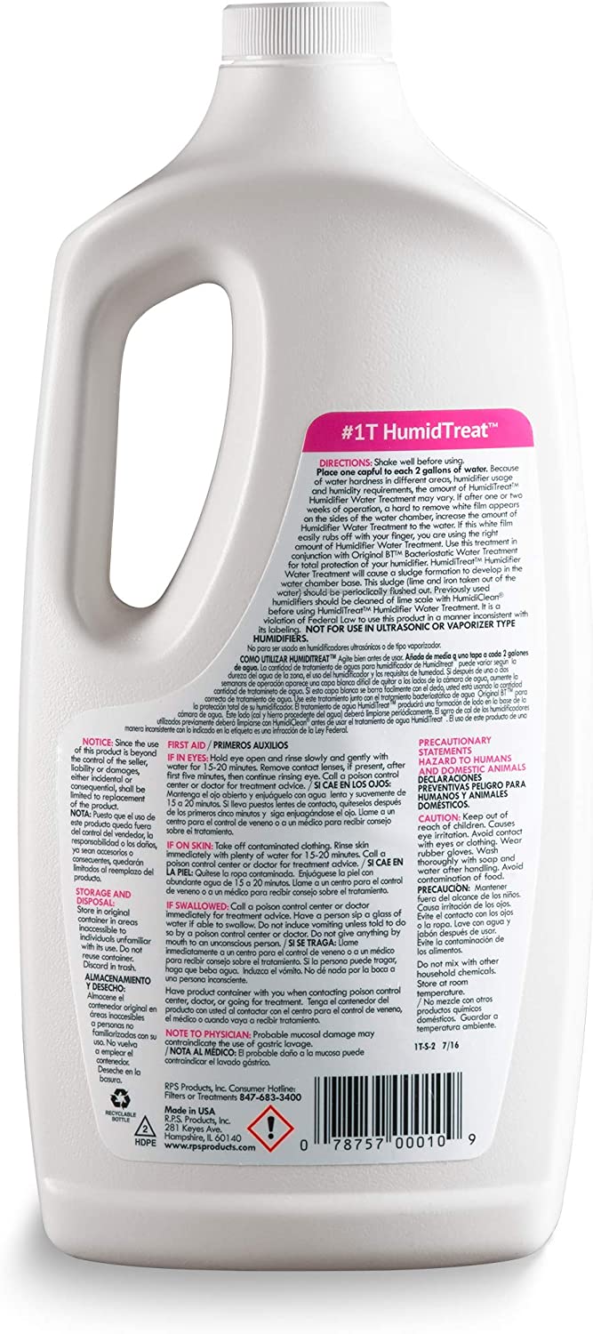 BestAir 1T, Humiditreat Extra Strength Humidifier Water Treatment, 32 oz , Pink