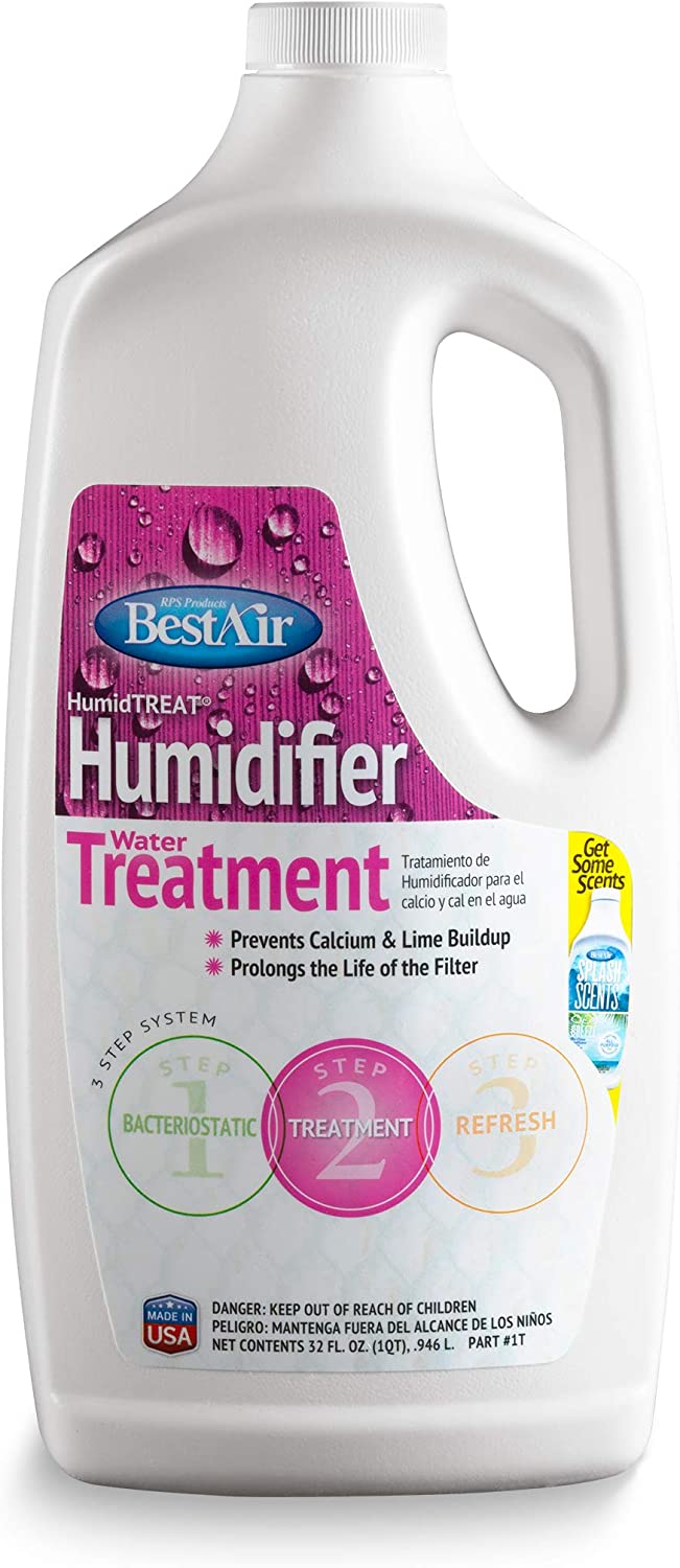 BestAir 1T, Humiditreat Extra Strength Humidifier Water Treatment, 32 oz , Pink