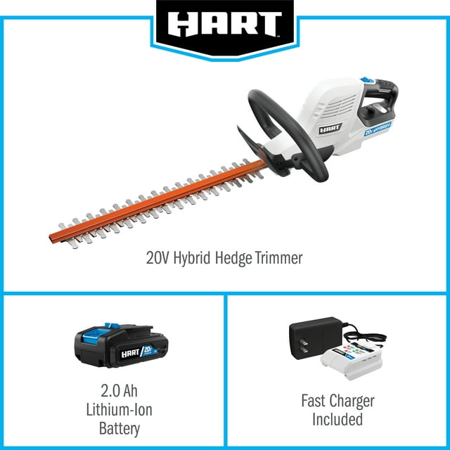 Restored HART 20-Volt Cordless Hybrid 18-inch Hedge Trimmer Kit, (1) 2.0Ah Lithium-Ion Battery (Refurbished)