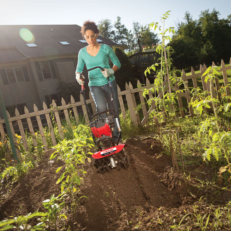 Restored Troy-Bilt TBC304 | 4-Cycle Gas Cultivator | 12 in. | 30cc | Adjustable Cultivating Widths (Refurbished)