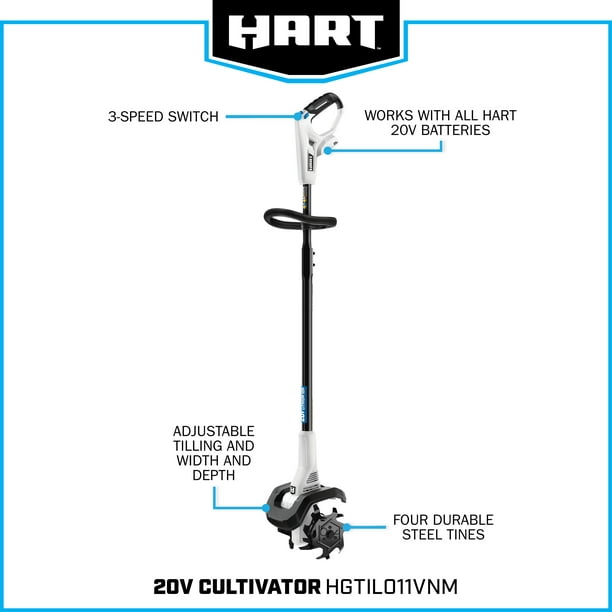 Restored Scratch and Dent HART 20-Volt Cordless Cultivator / Tiller (1) 4.0Ah Lithium-Ion Battery (Refurbished)