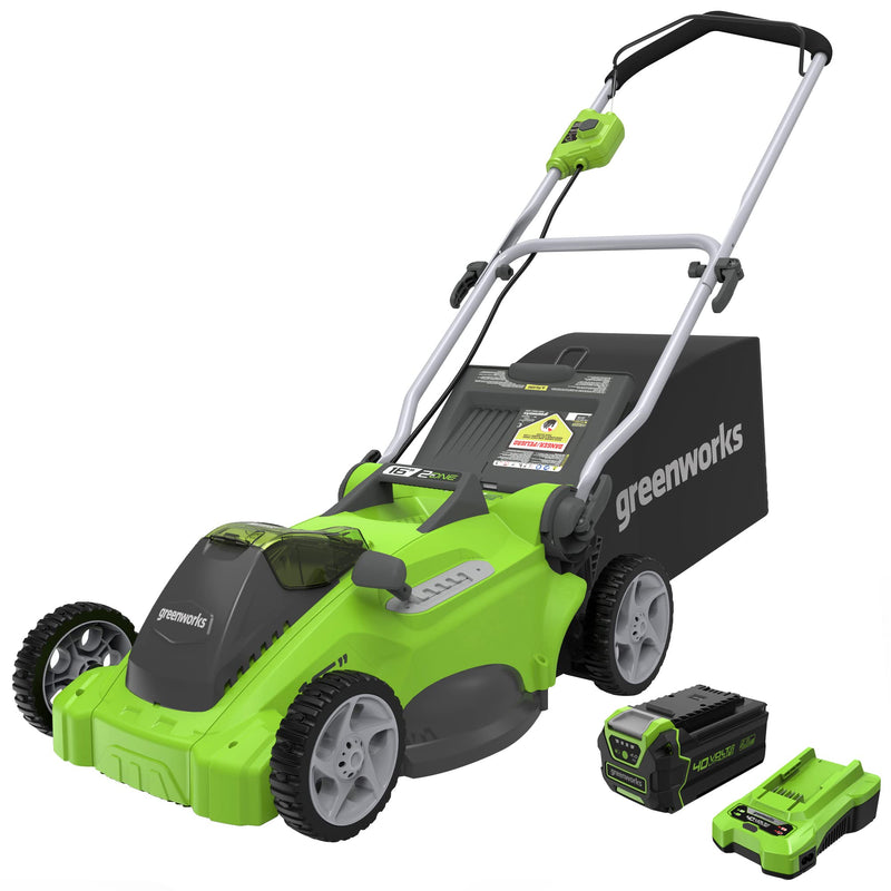 Restored Greenworks 40V 16" Cordless Electric Lawn Mower, 4.0Ah Battery and Charger Included (Refurbished)