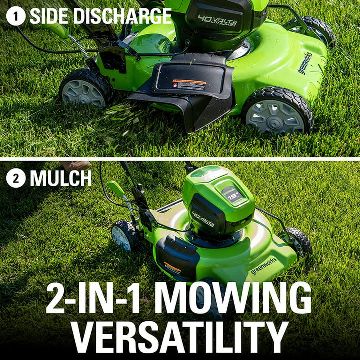 Restored Scratch and Dent Greenworks 40V 19-inch Brushless Walk-Behind Lawn Mower W/ 4.0 Ah Battery and Charger, 2524902AZ (Refurbished)