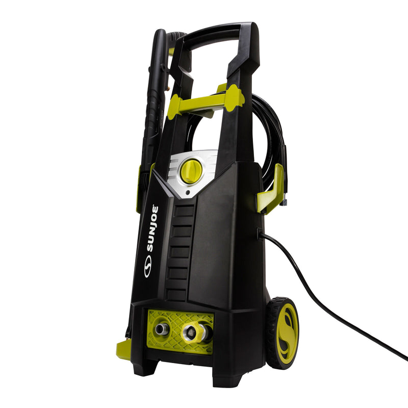 Restored Sun Joe SPX2596-SJG Electric Pressure Washer | W/ 34oz Foamer, Splashguard, & 3 Spray nozzles | 2100 PSI MAX* | 1.8 GPM MAX* (Green) Refurbished