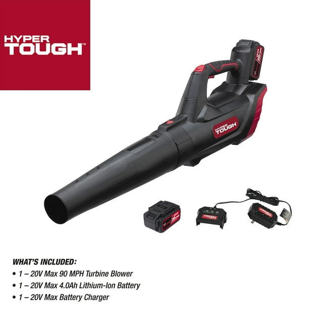 Restored Hyper Tough HT22-401-03-04 | Cordless Handheld Blower | 20V Max | 90 MPH | 372 CFM | 4.0Ah (Refurbished)