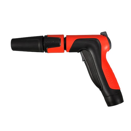 Restored Scratch and Dent Aqua Joe AJ-SPXN-PRO-RED 2-in-1 All-Purpose Garden Hose-Powered Adjustable Foam Cannon Spray Gun Kit | W/ Bristle Brush & Detailer Sponge Attachments (Red) (Refurbished)