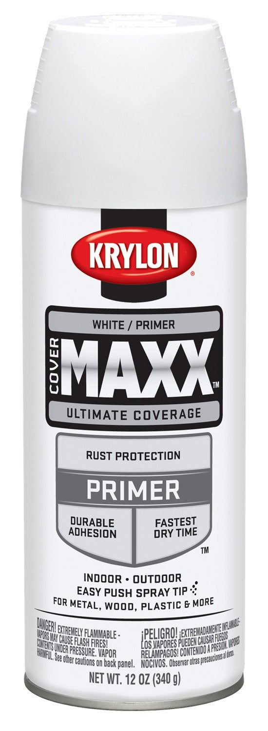 Krylon K09188000 COVERMAXX Primer, White, 12 Ounce