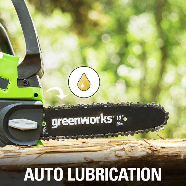 Restored Scratch and Dent Greenworks 24V 10" Cordless Chainsaw, 2.0Ah Battery and Charger Included (Refurbished)