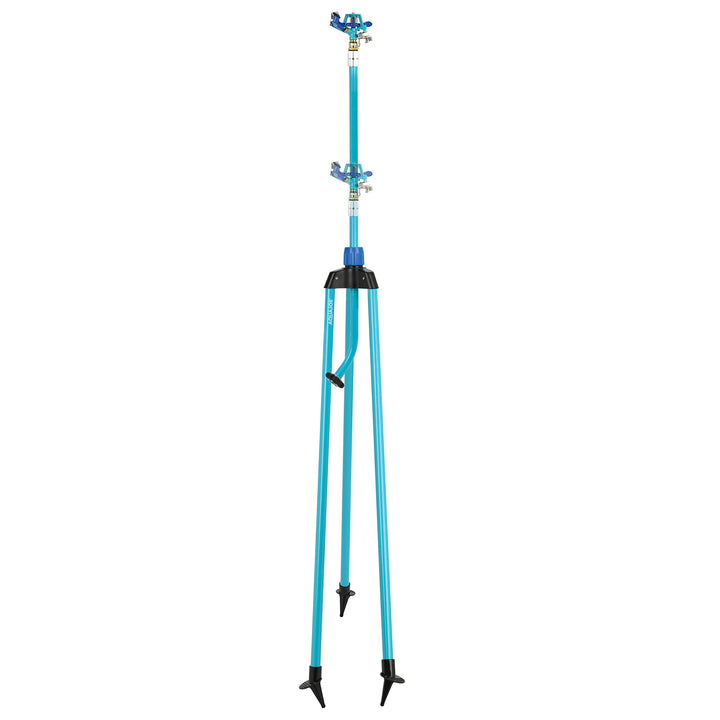 Aqua Joe AJ-IST72ZM Indestructible Zinc Impulse 360-Degree Telescoping Tripod Sprinkler | Customizable Coverage | Extends from 42-72-inches | 1390 sq ft Max Coverage