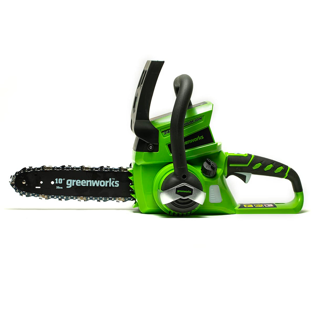 Restored Scratch and Dent Greenworks 24V 10" Cordless Chainsaw, 2.0Ah Battery and Charger Included (Refurbished)