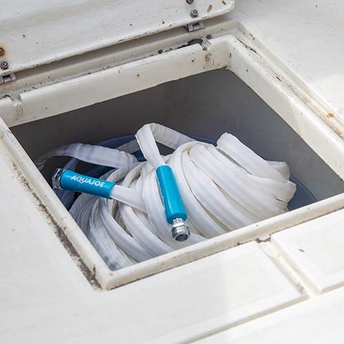 Aqua Joe AJFJH50-58-RV Superlight Marine-Grade FiberJacket RV Hose, White