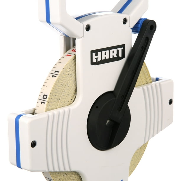 Restored Scratch and Dent HART 100-Foot Long Open Reel Tape Measure with Ground Stake (Refurbished)