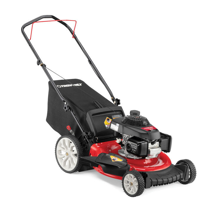 Troy-Bilt TB160 21 in. 160 cc Gas Walk Behind Push Mower with High Rear Wheels and 3-in-1 Cutting Tri-Action Cutting System [Remanufactured]