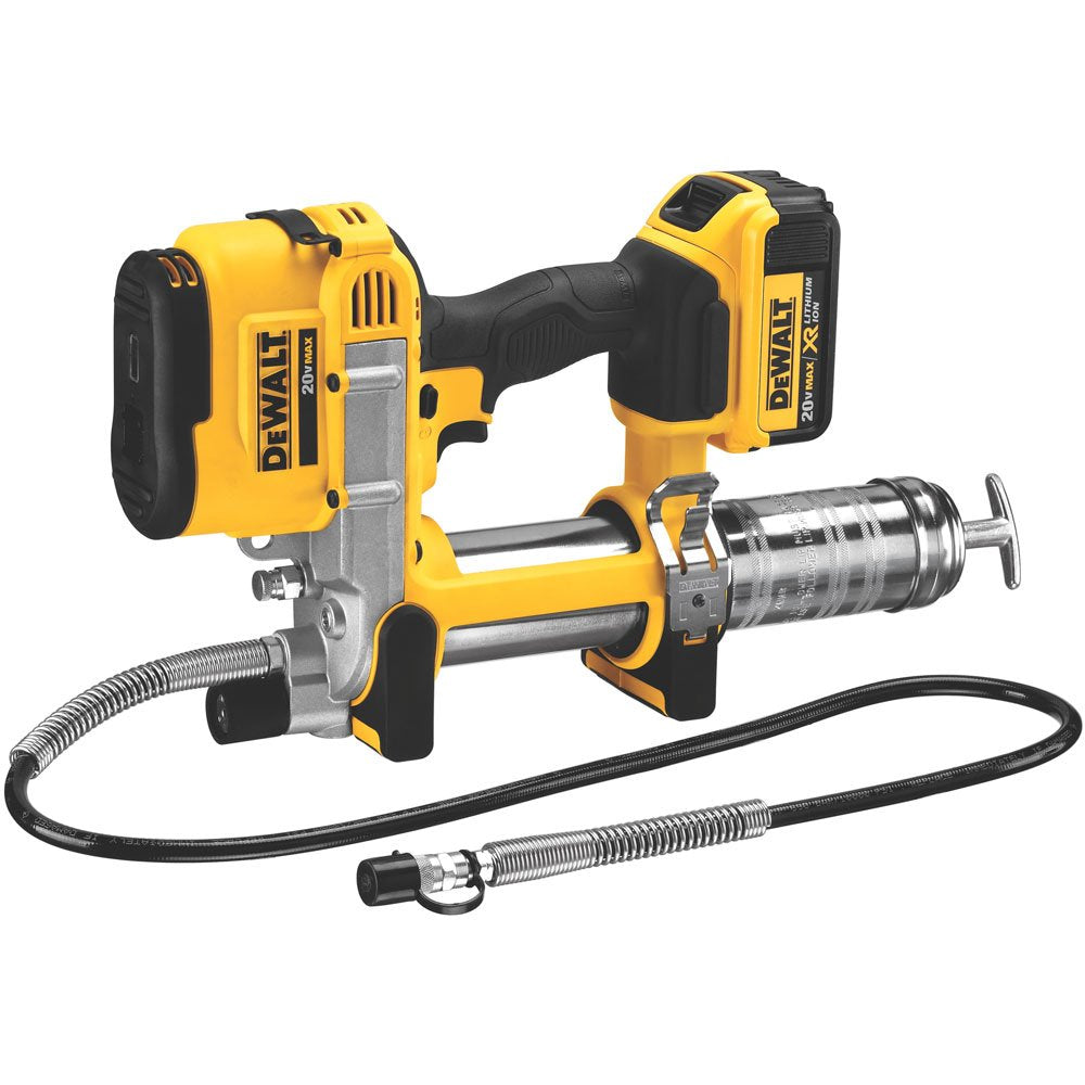 DEWALT 20V MAX Grease Gun Kit, Cordless, 42 Long Hose, 10,000 PSI, Variable Speed Triggers, Battery and Charger Included (DCGG571M1)