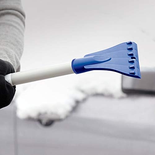 Snow Joe SJBLZD  | 18 Broom Snow Removal Tool | 52-Inch Compact Handle & 4-Inch Oversized Ice Scraper