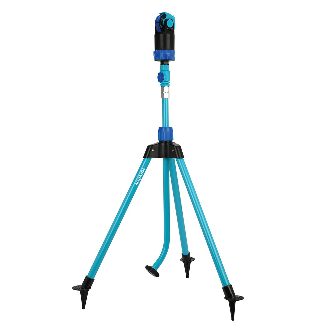 Restored Aqua Joe AJ-6PSTB-MAX HD | Sprinkler & Mister | Metal Tripod Base | 6 Patterns | 4100 Sq. Ft. Coverage (Refurbished)