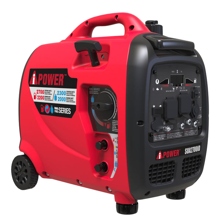 Restored A-iPower SUA2700iD, 2700 Peak Watts, Dual Fuel Inverter Generator (Refurbished)