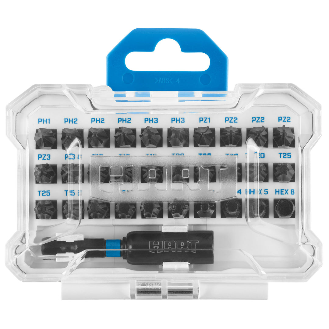 Restored Scratch and Dent HART 31-Piece Impact Driver Bit Set with Protective Storage Case (Refurbished)