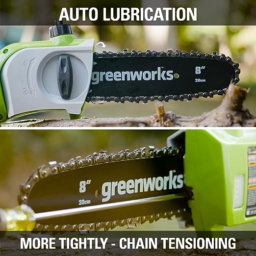 Restored Greenworks 40V 8" Cordless Polesaw / Great For Pruning and Trimming Branches / 11 FT Reach (Refurbished)