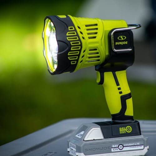 Restored Sun Joe 24V-1500FL-LTE 24V IONMAX Cordless 1500-Max Lumen LED Handheld Flashlight/Spotlight/Floodlight, w/ 2.0-Ah Battery and Charger (Refurbished)